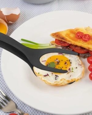 Black Nylon Egg Flipper Spatula with Tongs