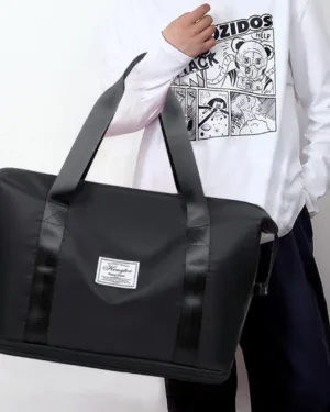 Black Nylon Travel Duffle Bag 18"