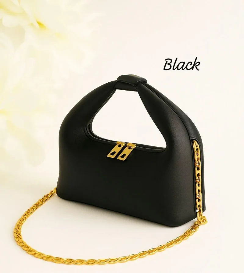 Black PU Leather Chain Crossbody Bag for Girls Black PU Leather Chain Crossbody Bag for Girls