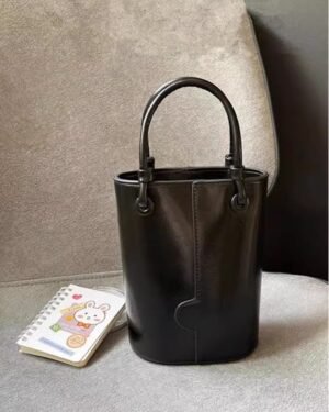 Black Retro Bucket Bag Shoulder Crossbody 2025