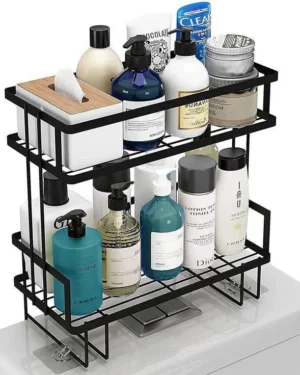 Black Stainless Steel Bathroom Organizer Rack 1 Pc