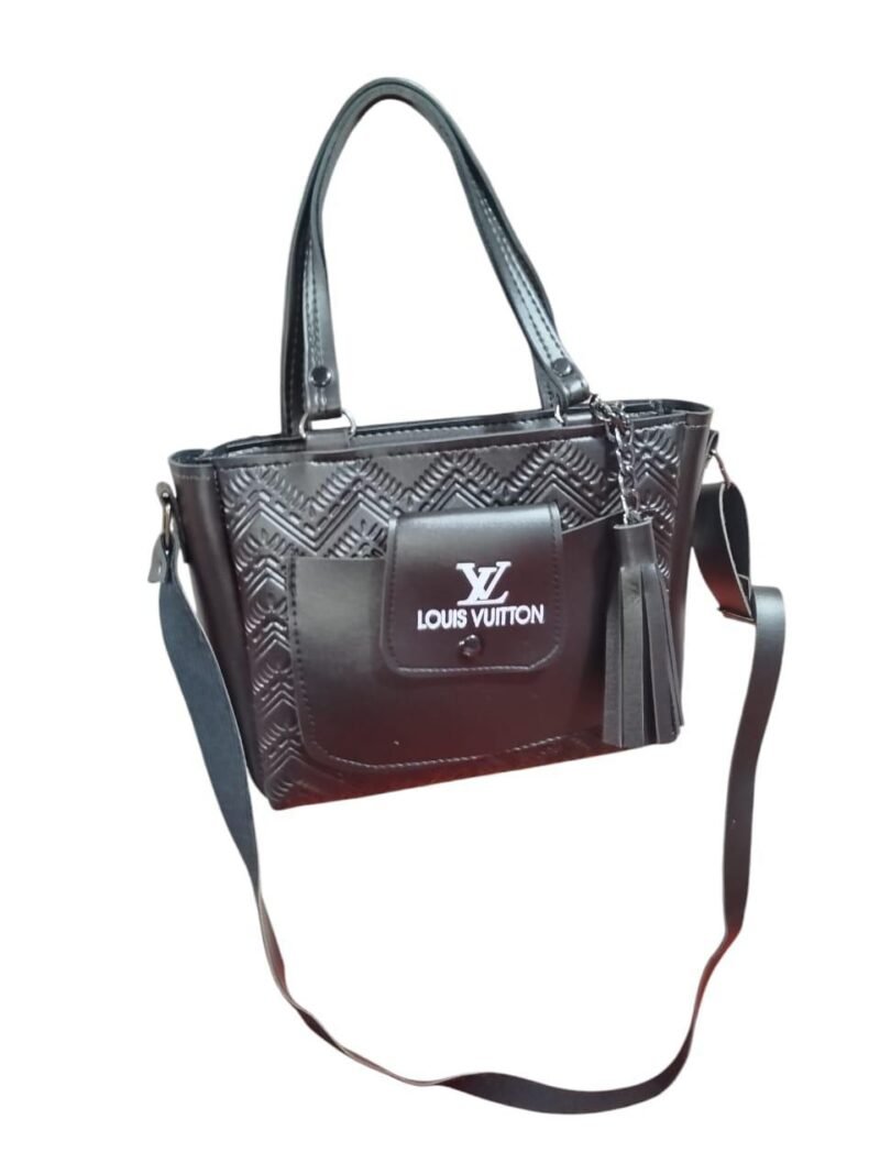 Black Textured Women's Tote Bag with Top Handle