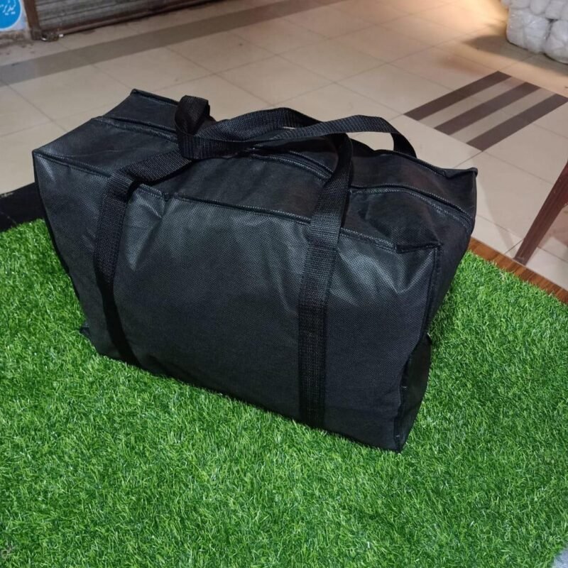 Black Travel Duffle Bag 18x8x12 Inch Rexine Black Travel Duffle Bag 18x8x12 Inch Rexine