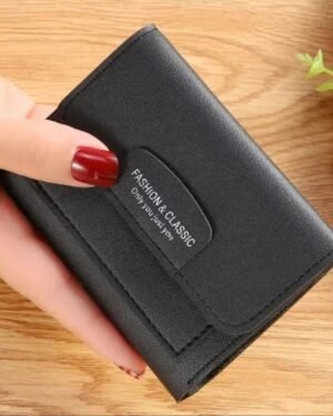 Black Tri Fold Leather Wallet for Daily Essentials
