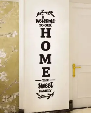 Black Welcome Home Wall Decor Wooden Sign