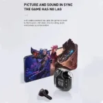 Black Wireless Gaming Earbuds with Low Latency