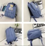 Blue Nylon Casual Backpack for Students