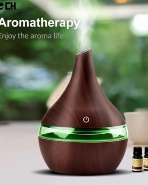 Brown Aromatherapy Humidifier with LED Light