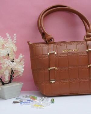 Brown PU Leather Women's Handbag with Top Handle