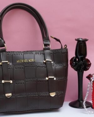 Brown PU Leather Women's Handbag with Top Handle