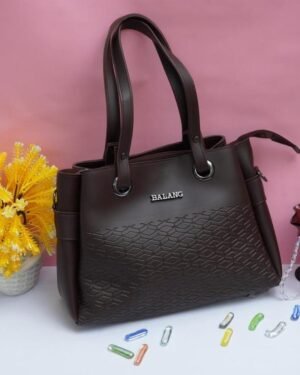 Brown PU Leather Women's Handbag with Top Handle