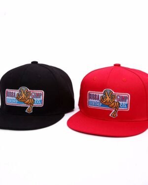 Bubba Shrimp Co. Logo Snapback Hat Red Black Adjustable