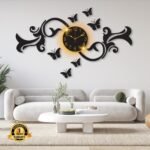 Butterfly Wall Clock With Light 24x16 Inch Laminated