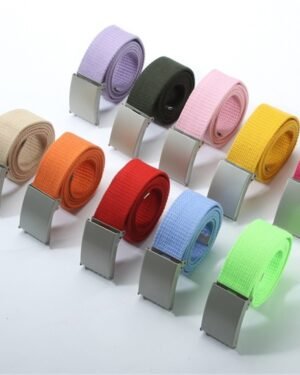 Candy Color Canvas Belt for Men Women Fashion