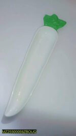 Carrot Shape Melamine Salad Tray White 13.4x2.7"