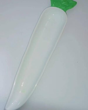 Carrot Shape Melamine Salad Tray White 13.4x2.7"