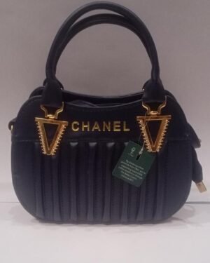 Chanel Style Blue Textured Handbag for Women