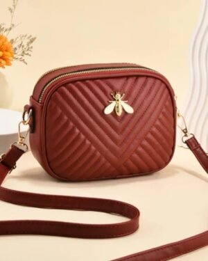 Chic White Girl's Crossbody Bag - 1 Pc with Textured Design