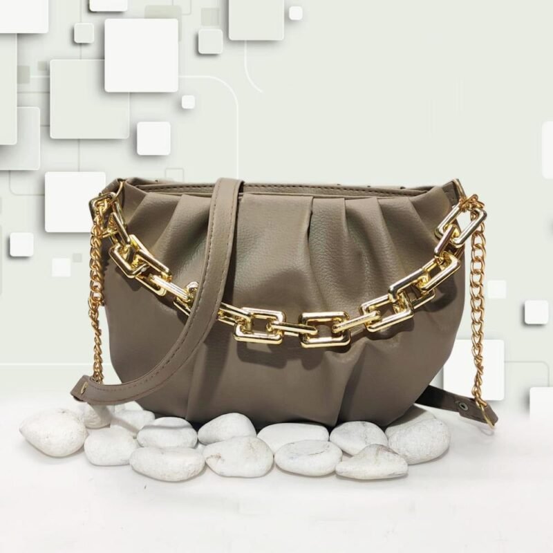 Chikoo PU Leather Saddle Crossbody Bag for Women