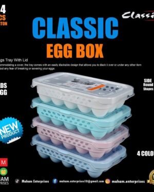 Classic Egg Storage Box Multicolor ABS Plastic 15 Egg Capacity