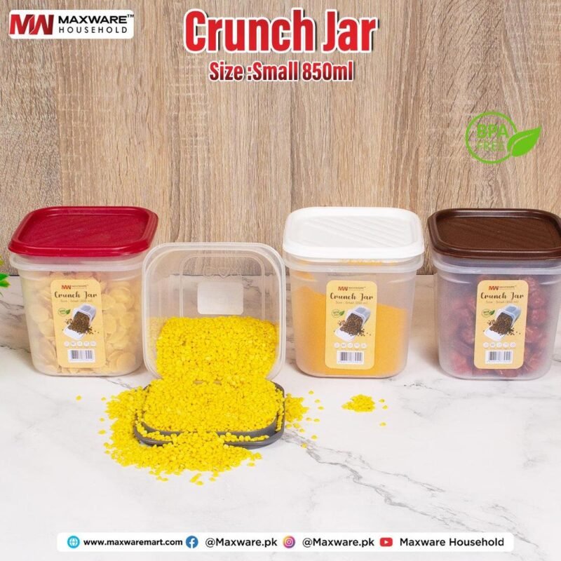 Crunch Jar 850ml Transparent BPA Free Storage Jar Crunch Jar 850ml Transparent BPA Free Storage Jar