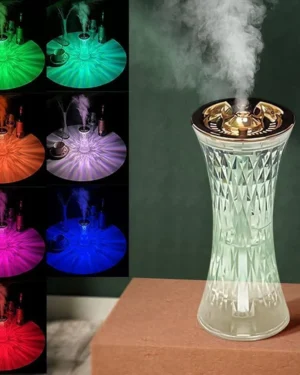 Crystal Humidifier with 7 Color Night Light for Home