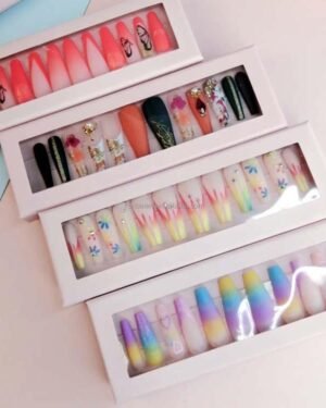 Custom Acrylic Fake Nails for Bridal & Party Wear