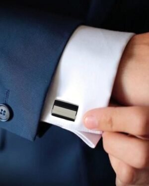 Designer Men's Exclusive Cufflinks - CU-4012, Black And White