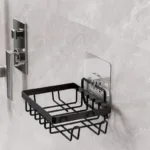 Durable Iron Portable Soap Holder - With Adhesive Hooks
