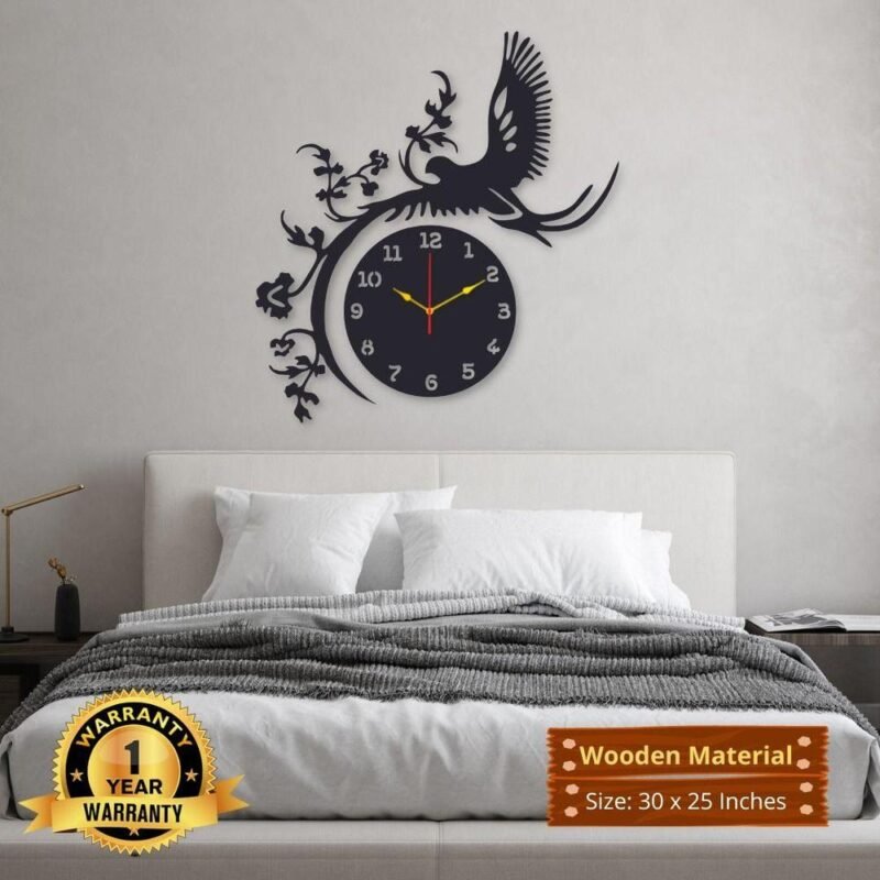 Eagle Design Wall Clock Wooden 30x25 Inches Eagle Design Wall Clock Wooden 30x25 Inches