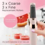 Electric Foot Exfoliator with 6 Replacement Rollers