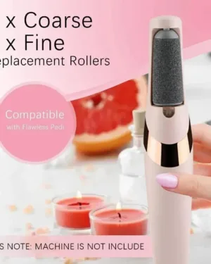 Electric Foot Exfoliator with 6 Replacement Rollers