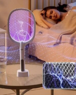 Electric Mosquito Swatter White ABS Anti-Itch Night Light