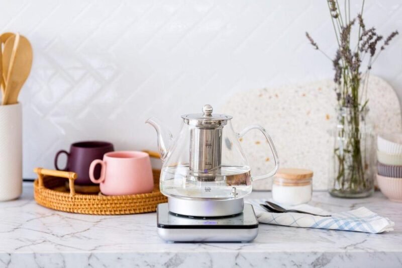 Electric Tea Kettle with Infuser 1.2L Silver