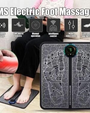 EMS Electric Foot Massager Mat Black Portable Rechargeable