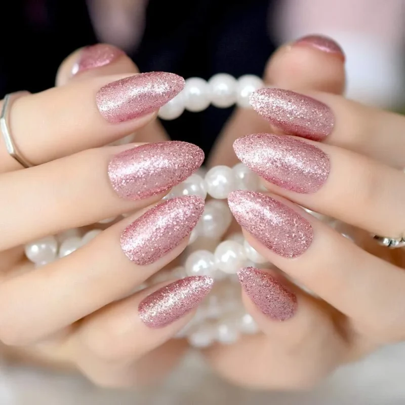 Fancy Glitter Multicolor Long Sticker Nails Pack
