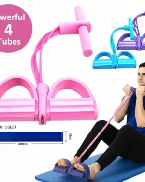 Flexible Fitness Pull Rope with 4 Tubes for Home Workout