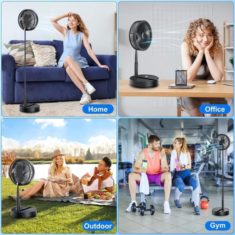 Foldable Green Desk Fan 20W Portable Cooling