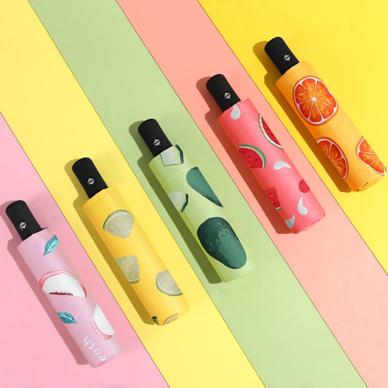 Fruit Print UV Protection Automatic Umbrella Fruit Print UV Protection Automatic Umbrella