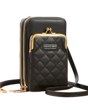 Girl's Black PU Crossbody Bag Stylish