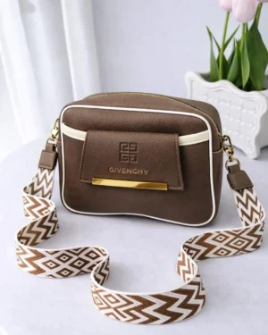 Girl's Light Brown Leather Crossbody Bag 7x11x7"