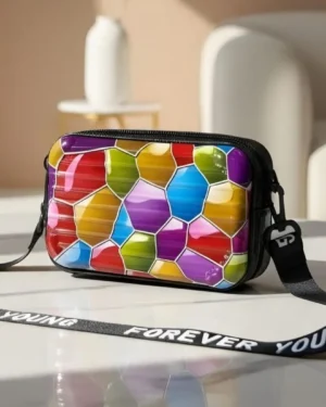 Girl's Printed Crossbody Bag Multicolor Lightweight Trendy