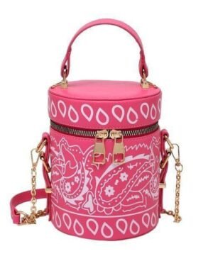 Girl's Printed Nylon Handbag Pink Yellow Blue Black