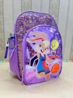 Girls Purple Sequin Basketball Backpack 17"