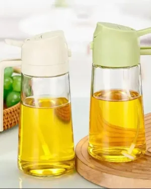 Glass Oil Dispenser Bottle with Handle and Cap