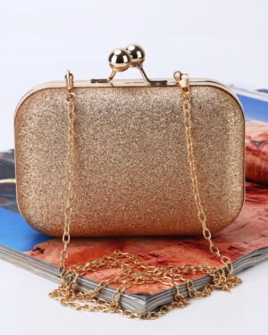 Gold Sparkle Clutch Bag for Wedding Banquet