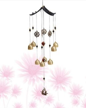 Golden Abstract Art Wind Chime Bell Decor
