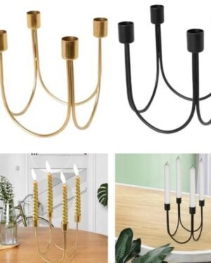 Golden Black Metal Vase for Home Decor