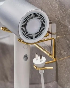 Golden Drill Wall Hair Dryer Holder Stand