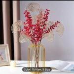 Golden Geometric Metal Flower Vase Modern Decor